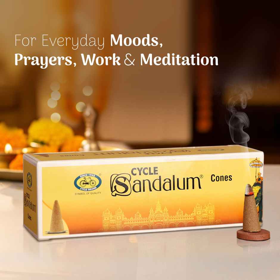 Pure Sandalum Charcoal-Free And Bambooless Incense Cones | 64N | Cycle
