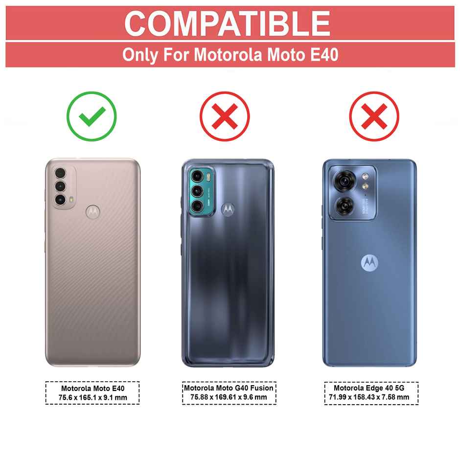 Zapcase Back Cover for Motorola E40 | Matte-Black