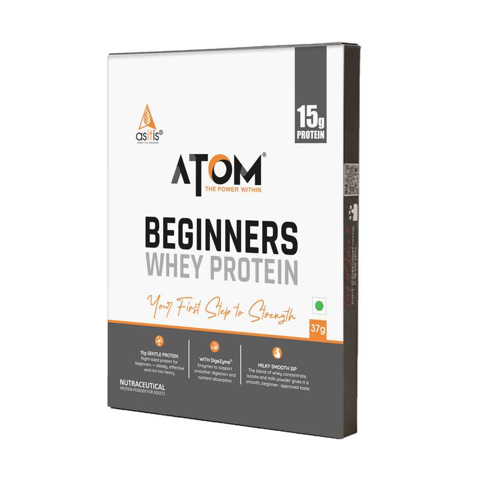 AS-IT-IS Nutrition ATOM Beginners Whey with DigeZyme | 15g Protein | Choco Hazel Fusion