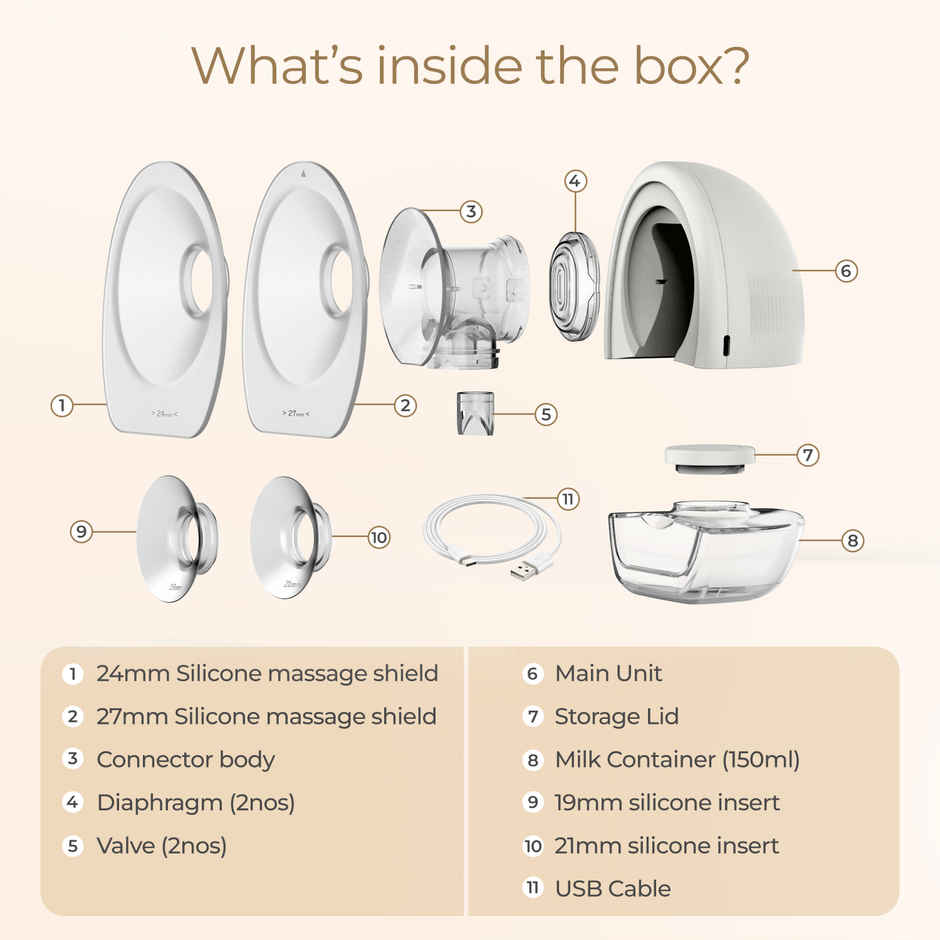LuvLap Glory Hands Free Dual Electric Breast Pump | 24 mm Breast Shield | White