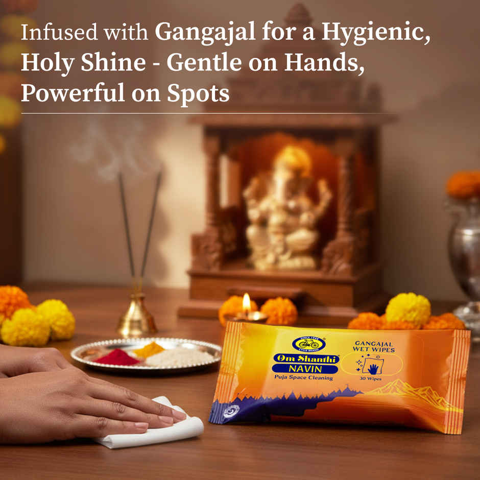 Gangajal Puja Wet Wipes | Holy, Pure & Instant Puja Cleansing | Cycle
