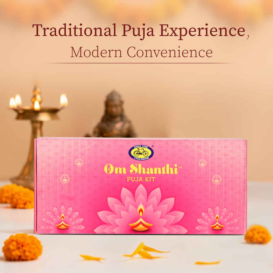 Pure Puja Kit | Om Shanthi All-In-One Puja Kit | Daily & Festive Use | Cycle