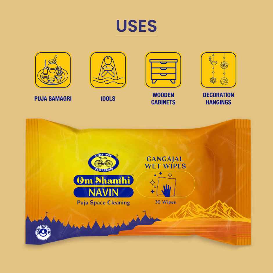 Gangajal Puja Wet Wipes | Holy, Pure & Instant Puja Cleansing | Cycle
