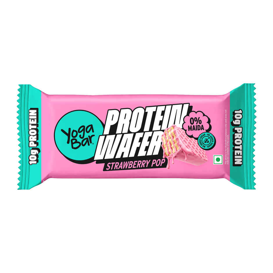 Yoga Bar Protein Wafer with 10g Protein | Strawberry Pop | 0% Maida