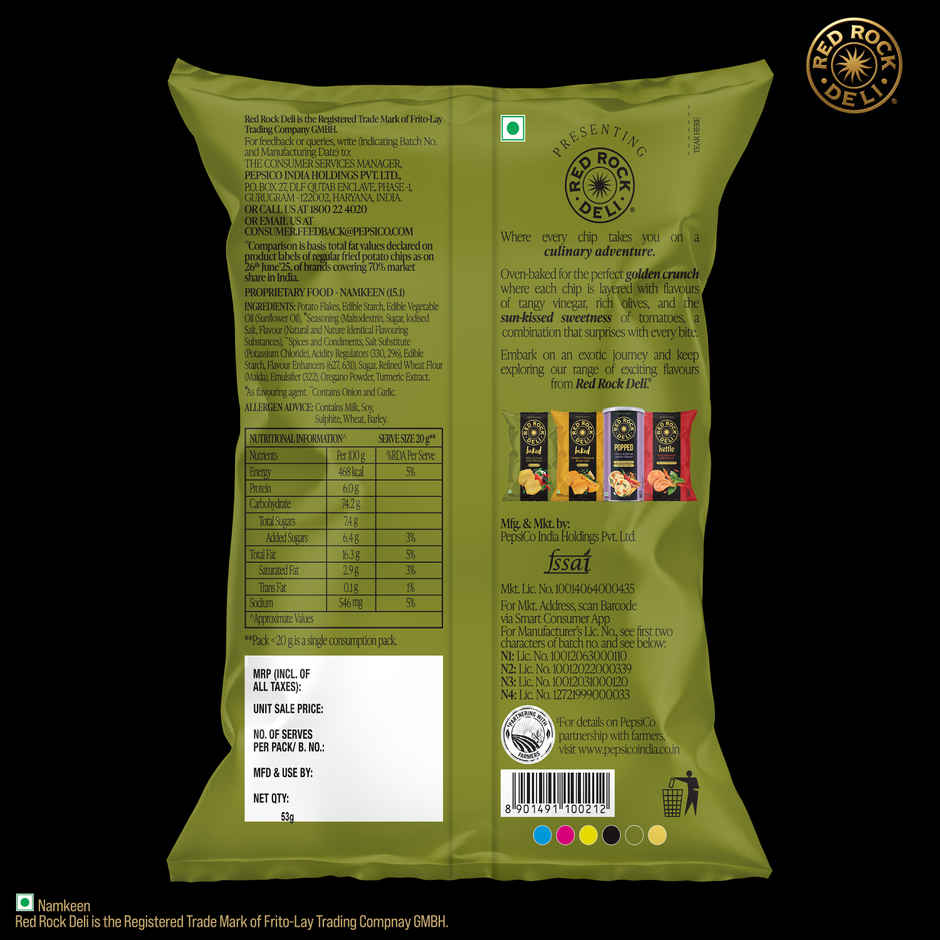 Red Rock Deli Baked Chips Greek Salad | 40% Less Fat Snacks Combo