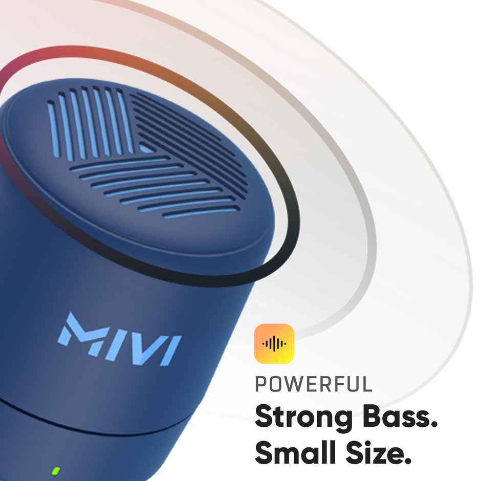 Mivi Play 5W Bluetooth Speakers Wireless with 12 Hours Playtime. Wireless Speaker Made in India with Exceptional Sound Quality, Portable and Built in Mic-Blue