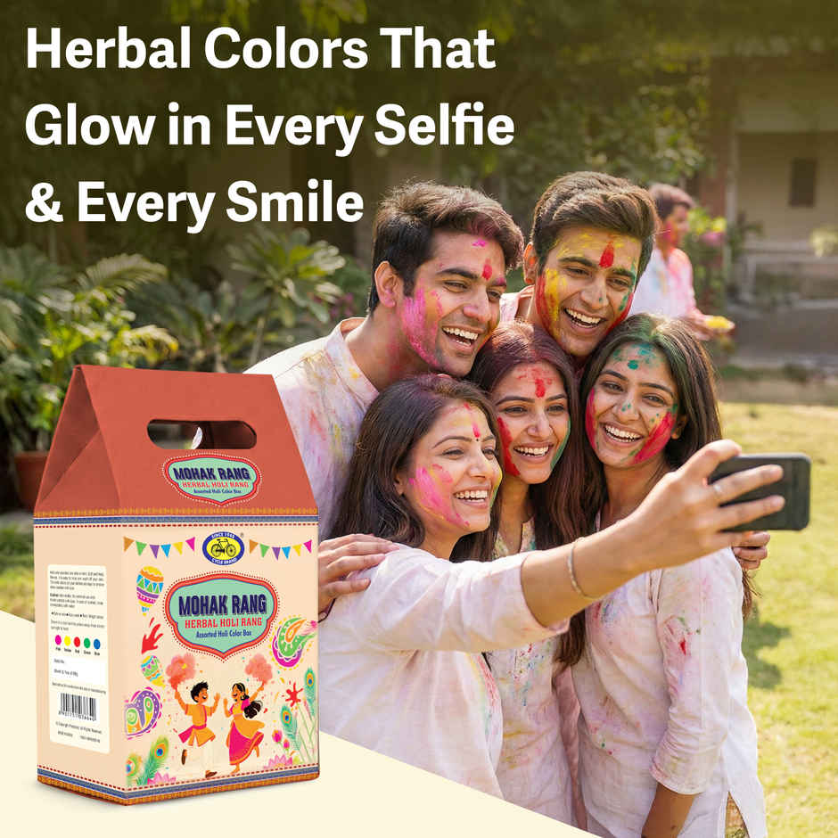 Mohak Rang Herbal Holi Rang Assorted Colour Box | 5 x 80 g | Cycle