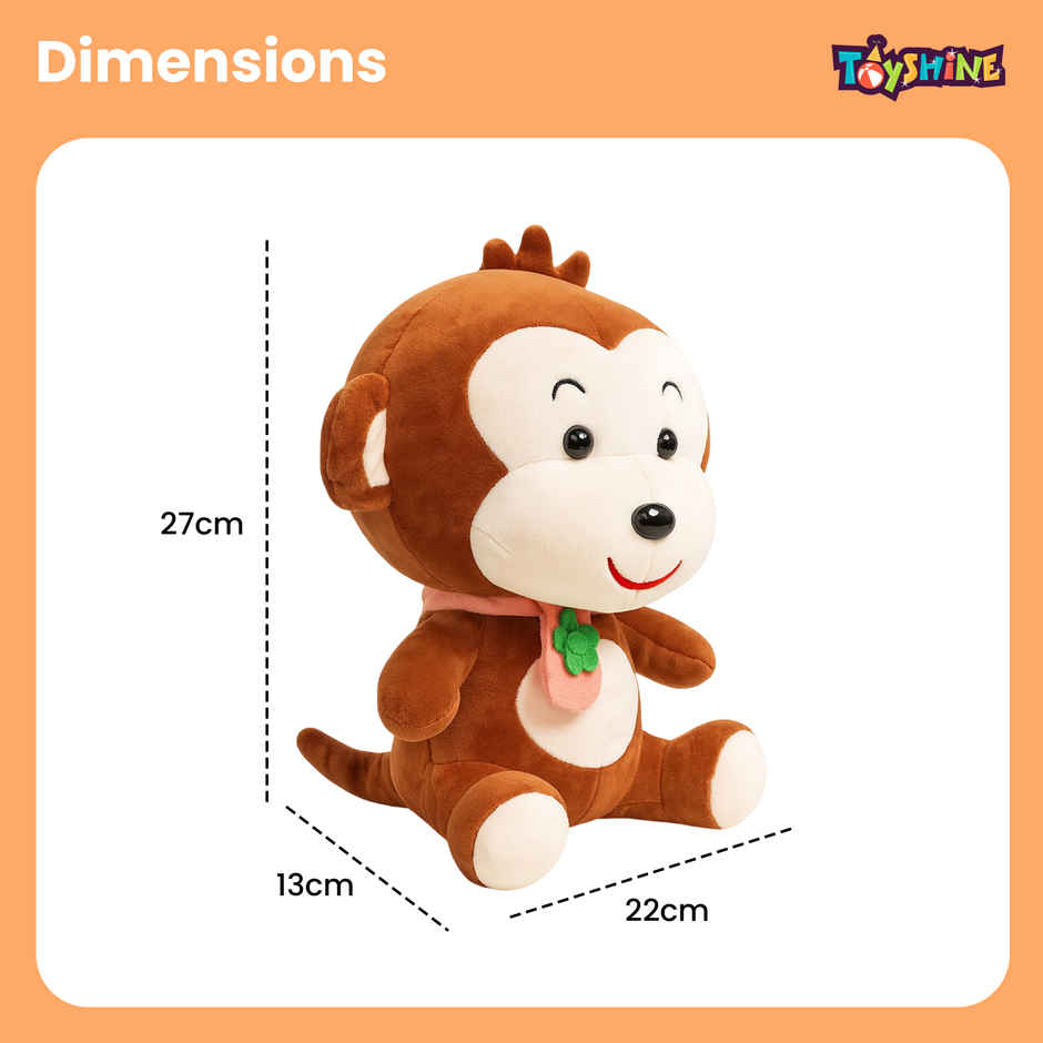 Spanker Monkey Soft Toy | Cute Plush for Kids & Room Decor | Brown - 27 cm