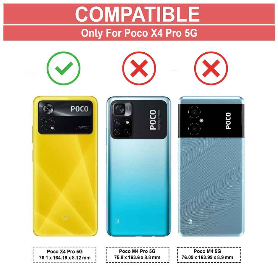 Zapcase Back Cover for Poco X4 Pro 5G | Matte-Black