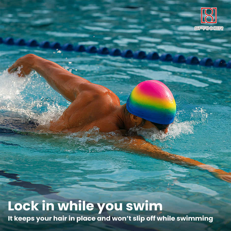 Spanker Sports Bubble Swimming Cap for Girls, Stretchable Swim Cap Kids