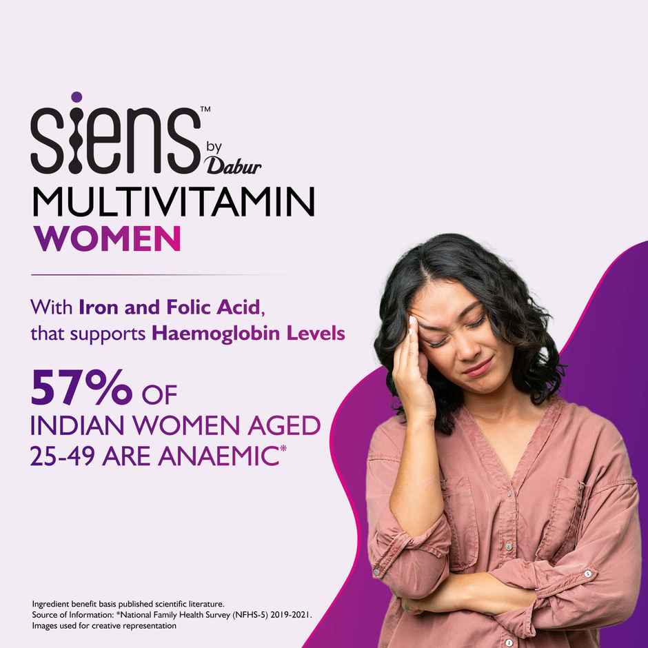 Siens By Dabur Multivitamin For Women, 32 Nutrients To Support Overall Health 30 Capsules