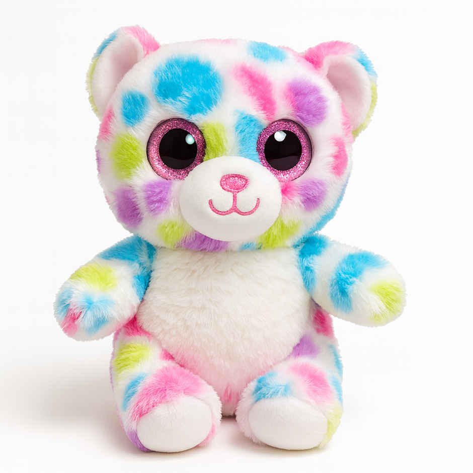 Spanker Multicolor Teddy Soft Toy Plush Bear with Glitter Eyes for Kids | 20 cm