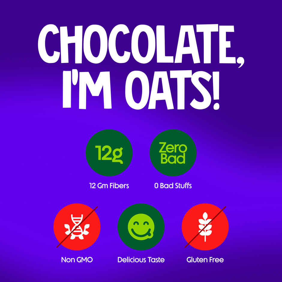 Alpino 25g High Protein Oats Dark Chocolate with Dry Fruit Nut & Seed Mix | No Refined Sugar & Salt