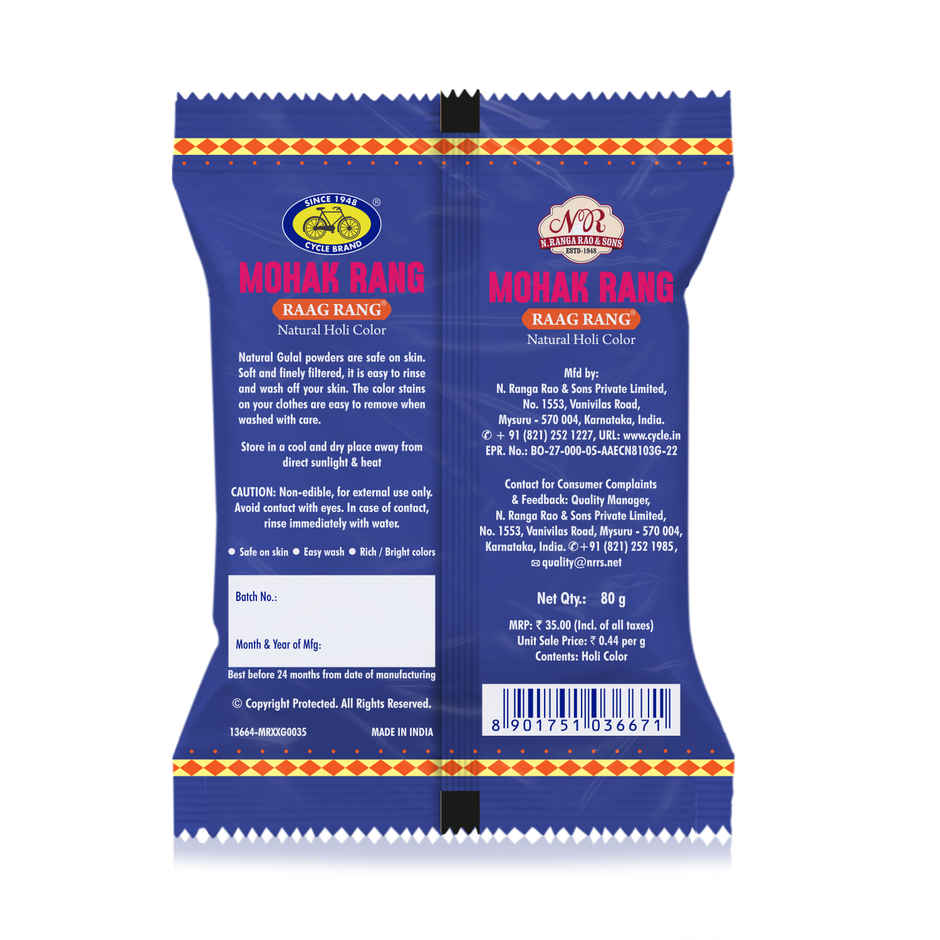 Mohak Rang Natural Raag Rang Holi Color | Green Cycle Combo