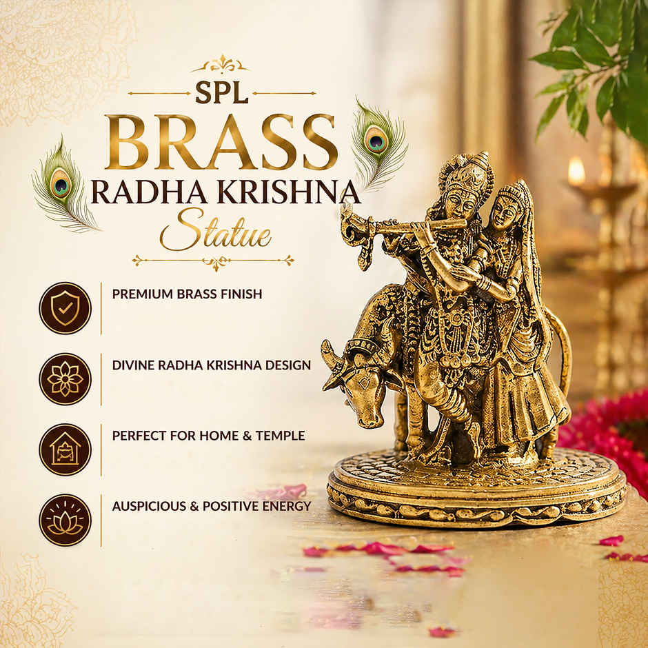 Special Brass Radha Krishna Statue | Svasti