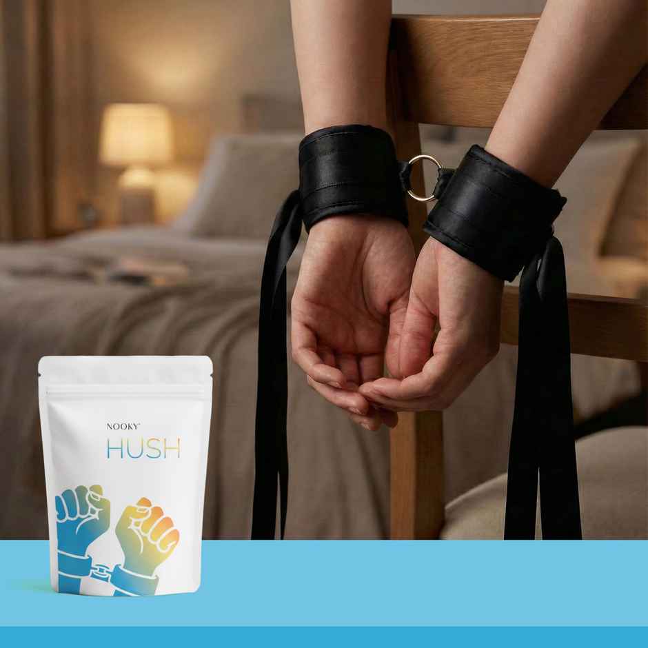 Nooky HUSH Intimacy Handcuffs Soft Satin Comfortable and Beginner Friendly