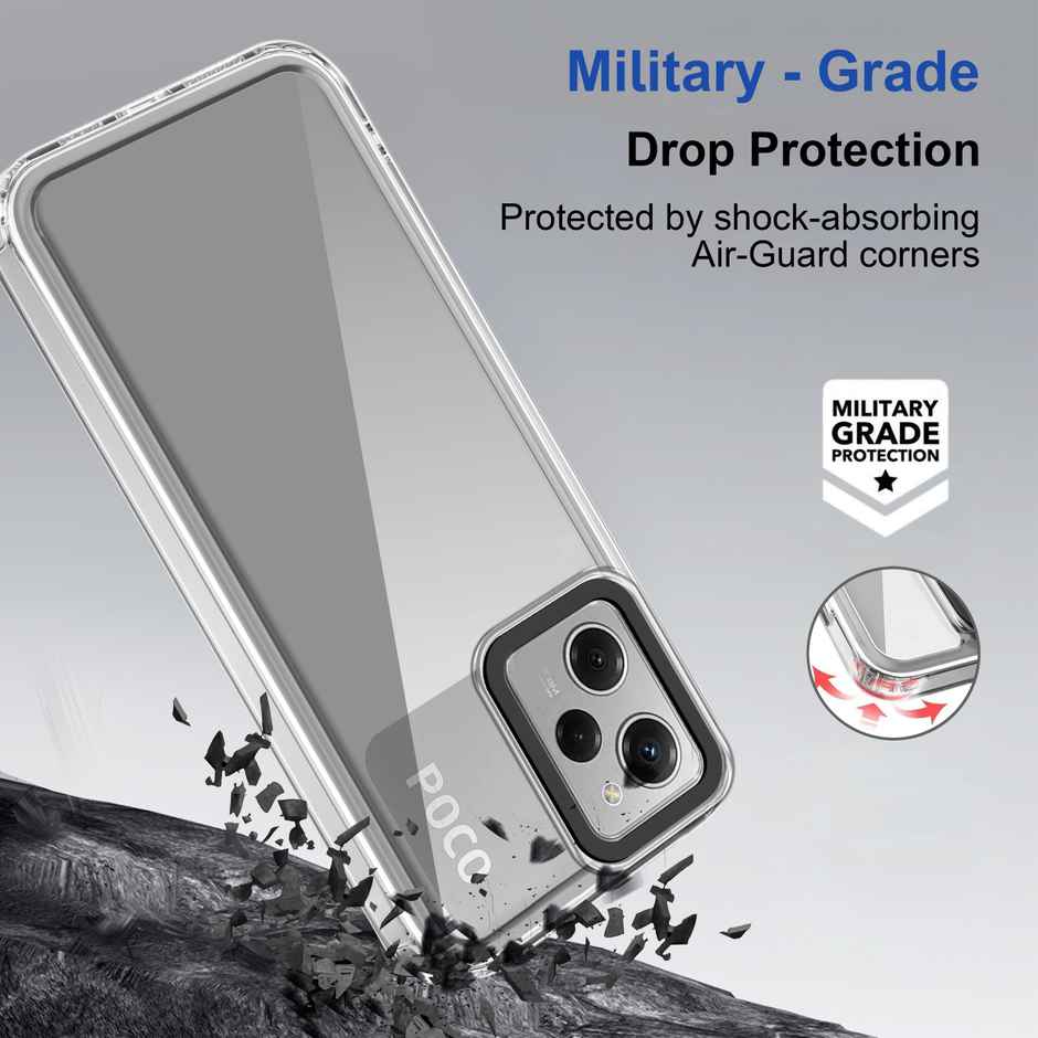 Zapcase Back Cover for Poco X5 Pro 5G | Space-Clear