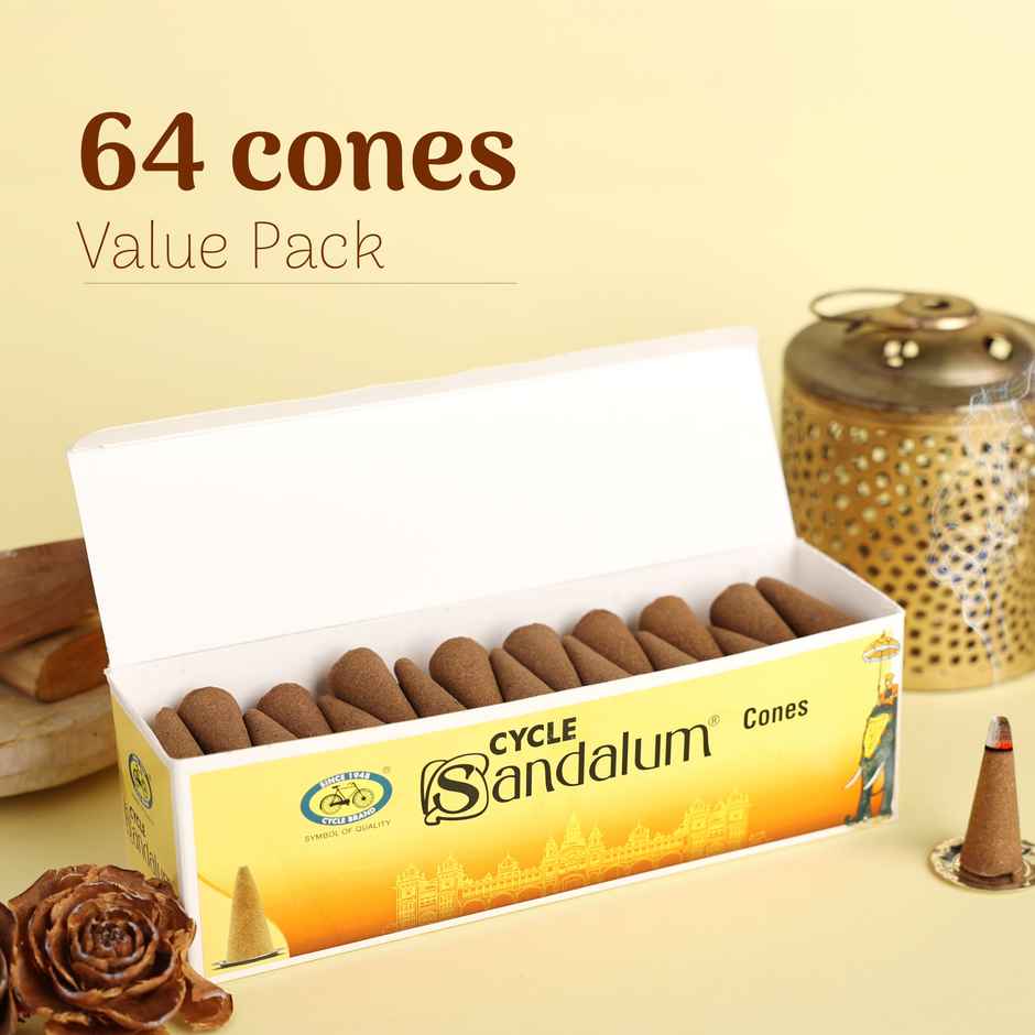 Pure Sandalum Charcoal-Free And Bambooless Incense Cones | 64N | Cycle