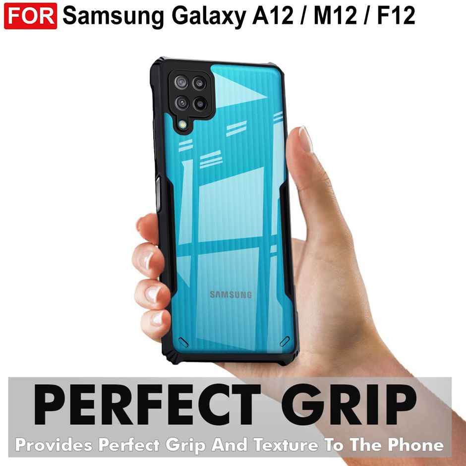 Zapcase Back Cover for Samsung Galaxy M12 | F12 |A12 | Matte-Black