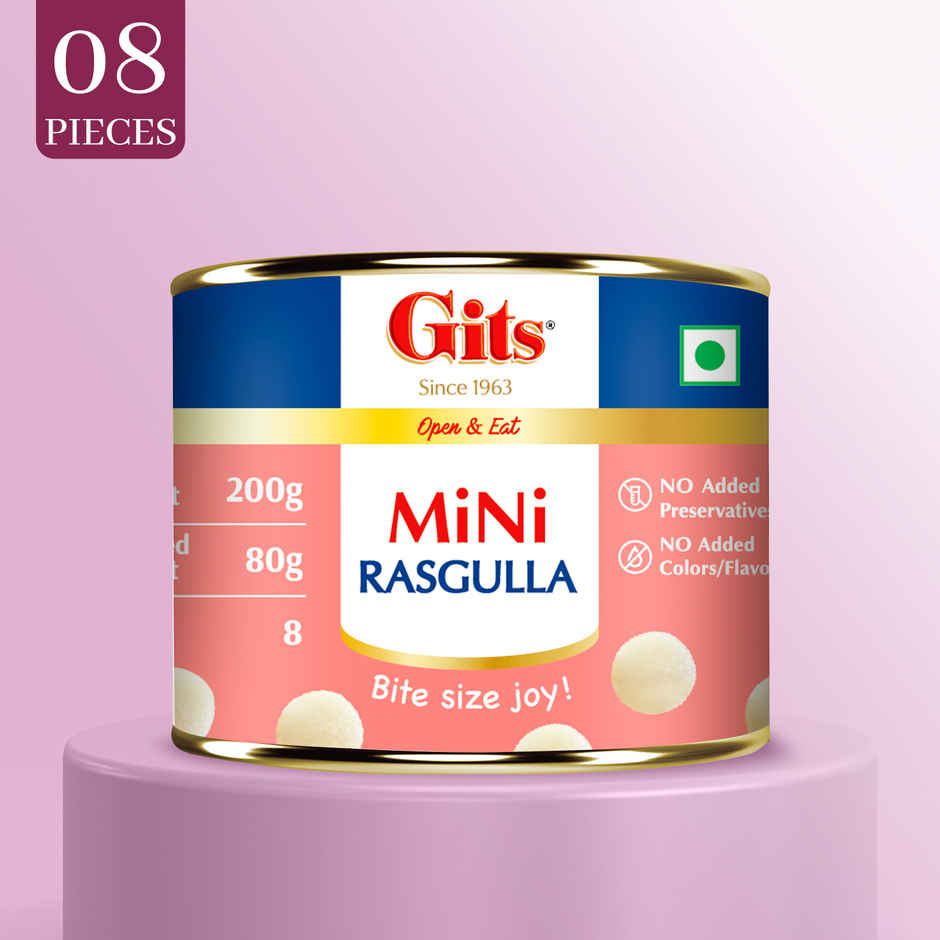 Gits MiNi Rasgulla Open & Eat Tin | Soft & Juicy