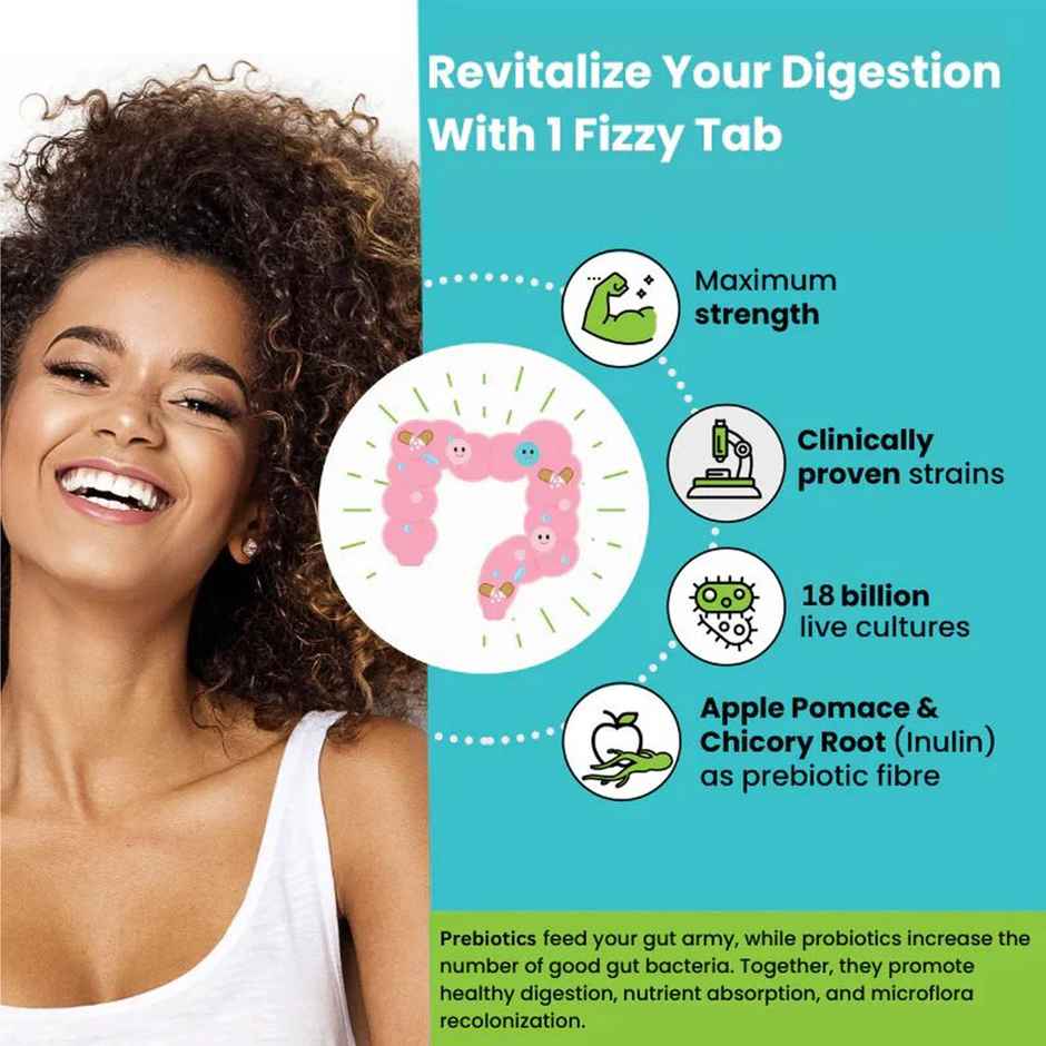 Wellbeing Nutrition Daily Probiotic + Prebiotic 18 Billion CFU, 6 Strains - 21 Effervescent