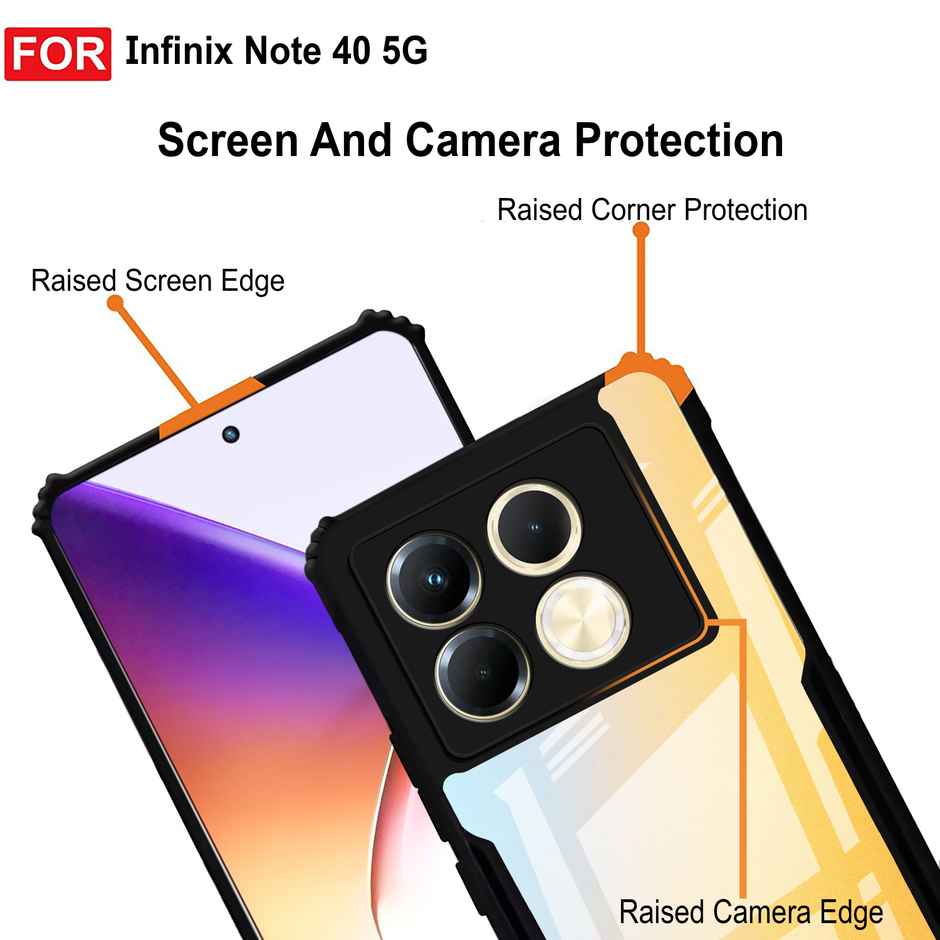 Zapcase Back Cover for Infinix Note 40 5G | Matte-Black