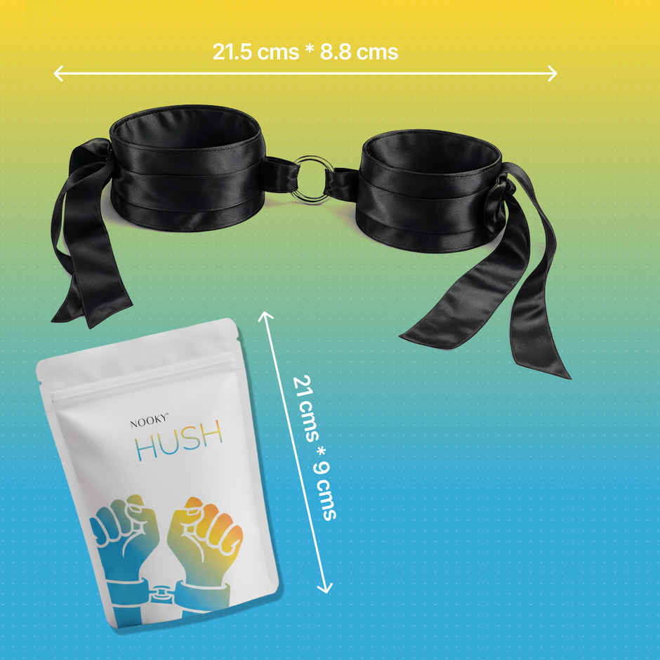 Nooky HUSH Intimacy Handcuffs Soft Satin Comfortable and Beginner Friendly