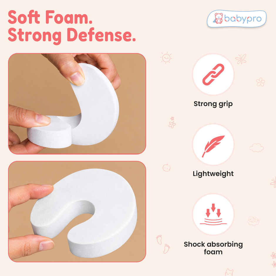 BabyPro Door Stopper Guard | U-Shape | White