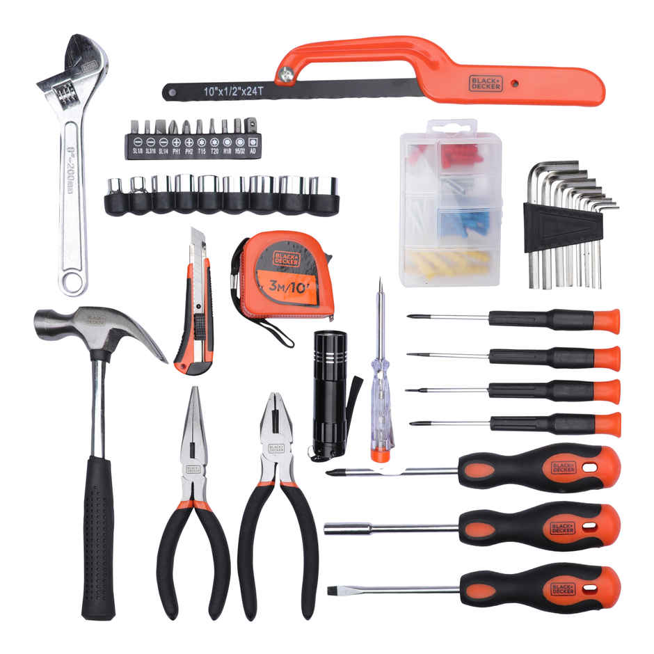 BLACK+DECKER BMT126C Hand Tool Kit for Home & DIY Use, 126-Piece, Orange and Black