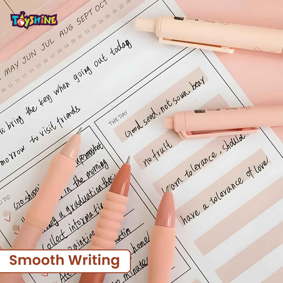 Toyshine 0.5mm Gel Pen | Soft Grip Smooth Writing Pens | Pink