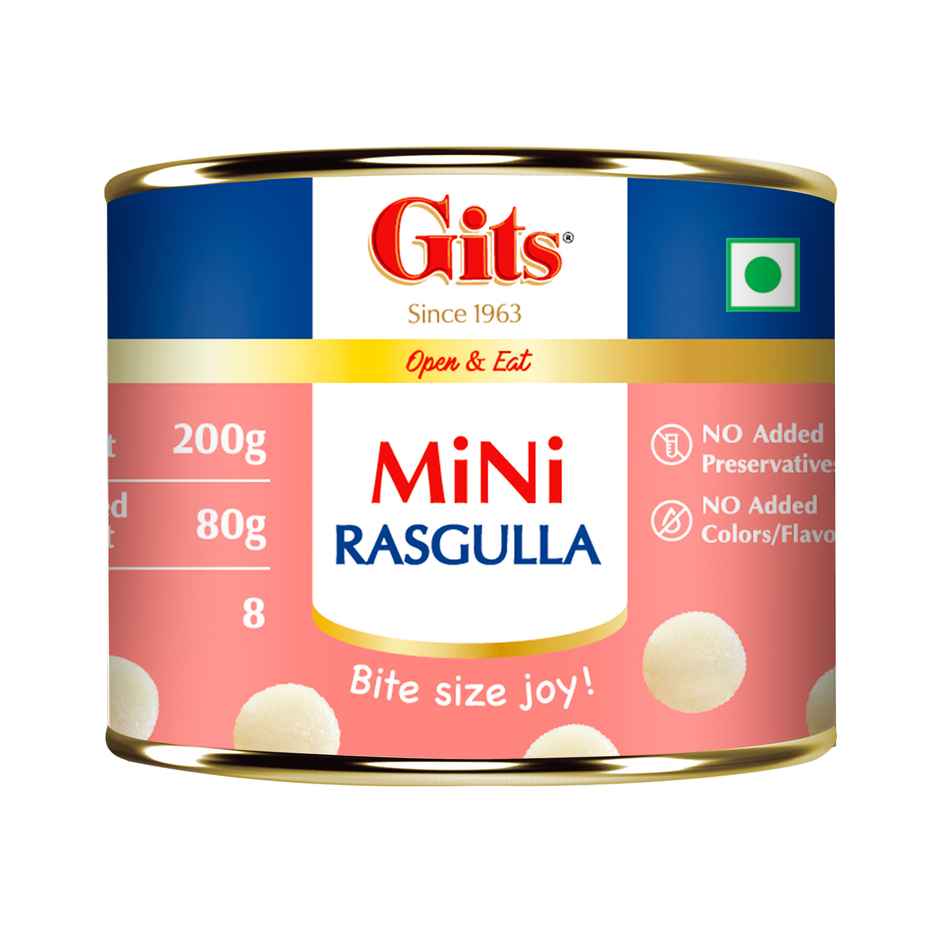 Gits Mini Rasgulla Tin | Soft & Juicy Sweet