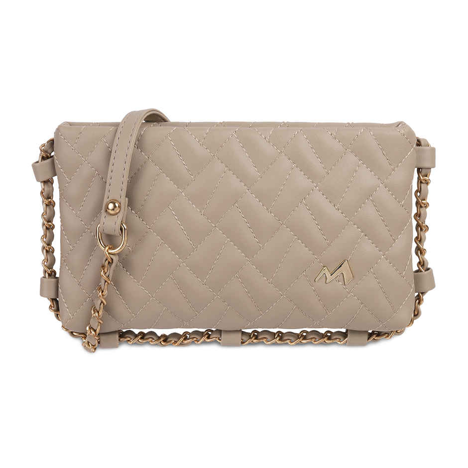 Metro Beige Synthetic Sling Bag for Women | 66-325-20