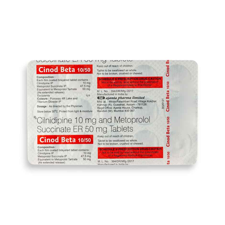 Cinod Beta 10/50 Tablet ER