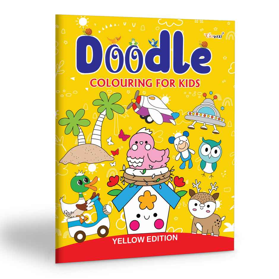 Doodle Colouring for Kids - Yellow Edition - Kids Colouring Book | Creative Colouring Book for Kids