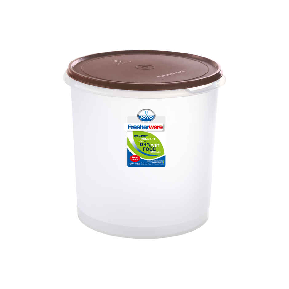Joyo Fresherware Round Plastic Containers|Bpa Free|For Rice, Dal, Atta & Flour-15 Ltr-Assorted