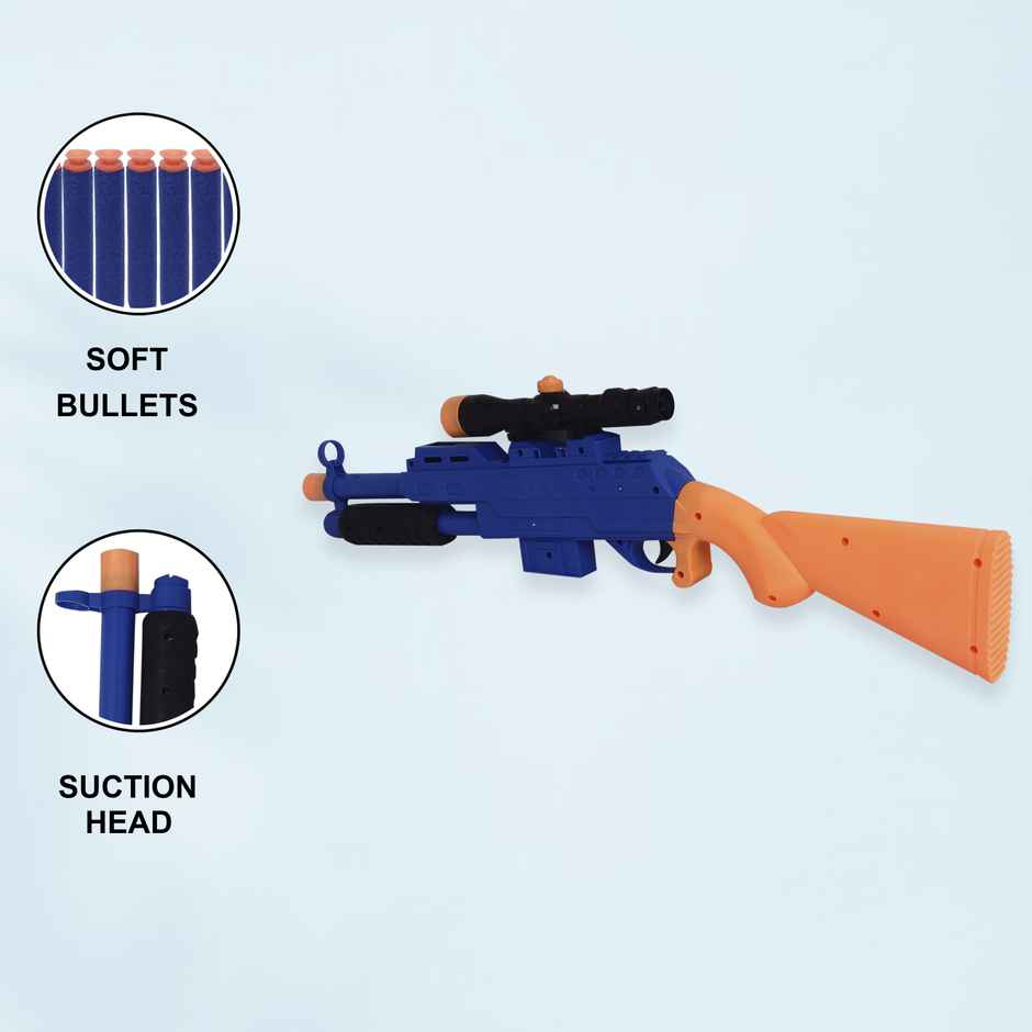 Abk Shot Air Gun -Foam Bullets 1 Gun + 8 Foam Bullets