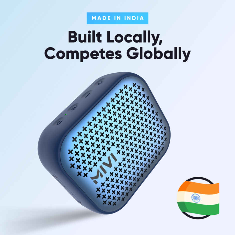 Mivi Roam 2 Bluetooth Speaker | 5W Output | 24 hrs Playtime | Waterproof | Built-in Mic | Blue