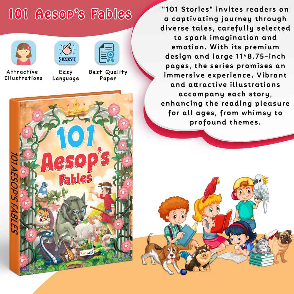 101 Aesop Fables | Ages 3-12 | Hardbound - Learning Storybook | Adventure Stories for Kids