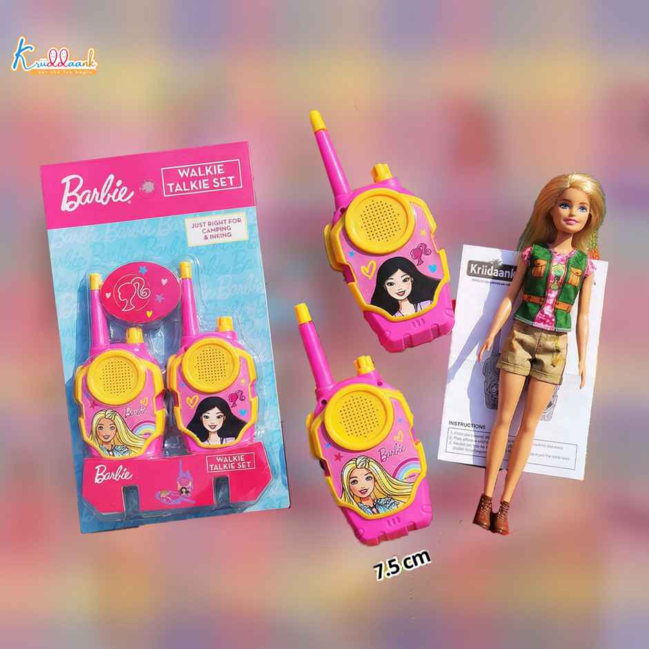 Kriiddaank Barbie Walkie Talkie for Kids 100 ft Range 2 Pack Battery Operated Communication Toy
