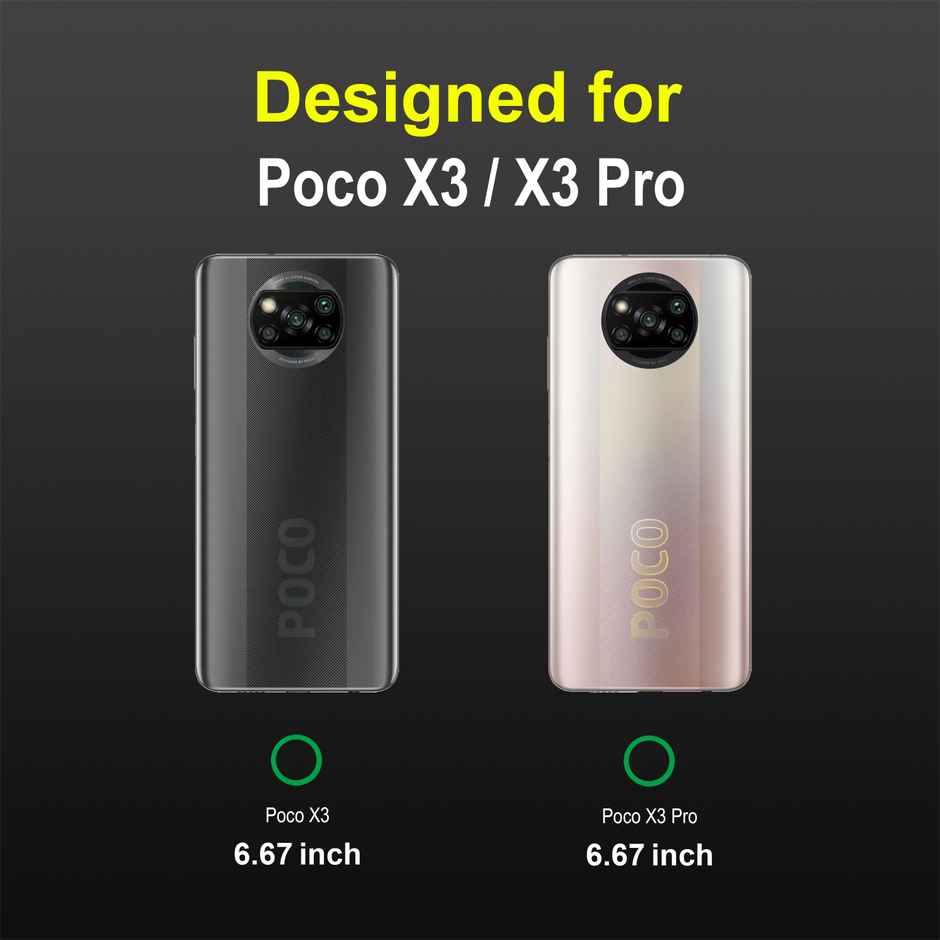 Zapcase Back Cover for Poco X3 | Poco X3 Pro | Magic-Black