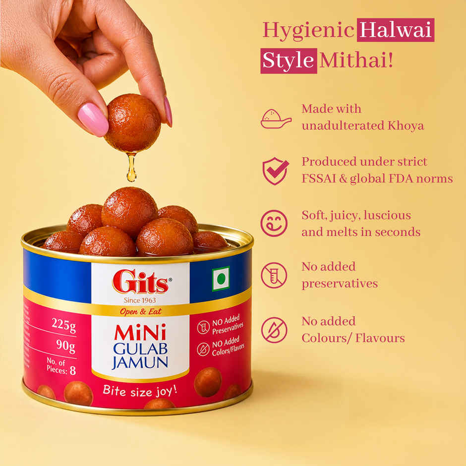 Gits MiNi Gulab Jamun Open & Eat Tin | Soft & Sweet