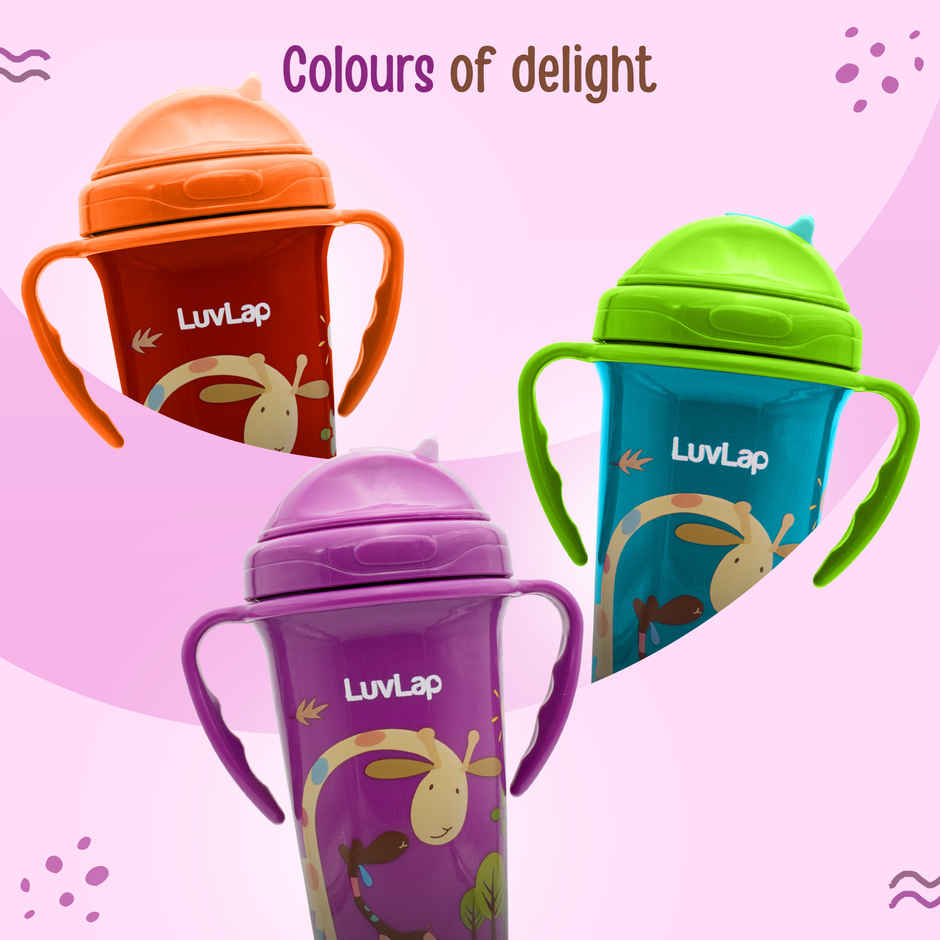 LuvLap Tiny Giffy Sipper | 300 ml | Purple