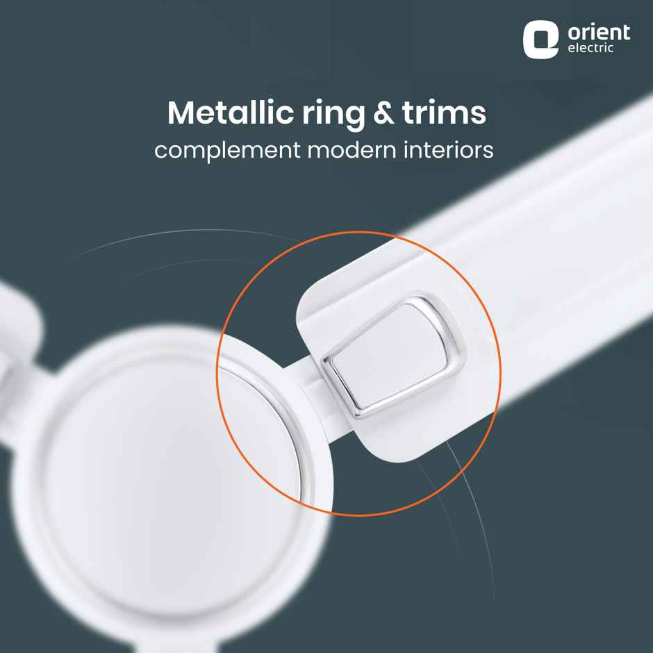 Orient Electric Pacific Air Deco 1200mm 3 Blade 350RPM Ceiling Fan, BEE Star Rated | White Silver