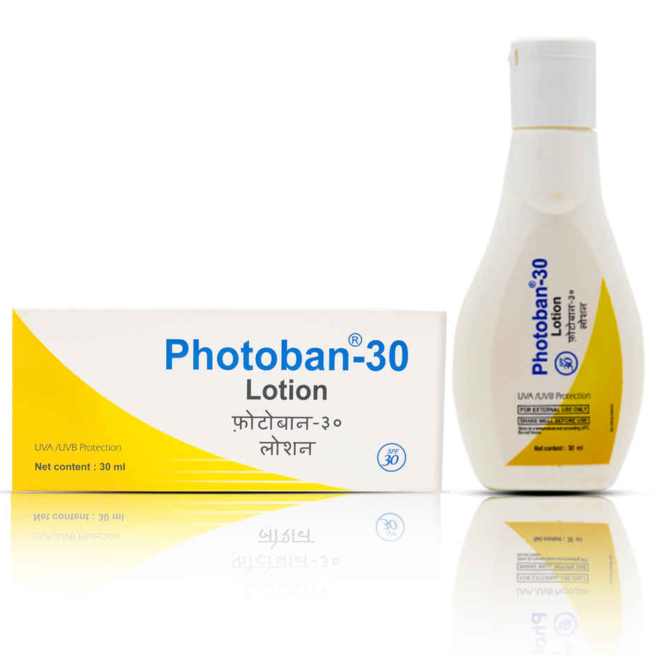 Photoban 30 Sunscreen Lotion SPF 30, Broad Spectrum UVA/UVB Protection, Lightweight & Non-Greasy Formula