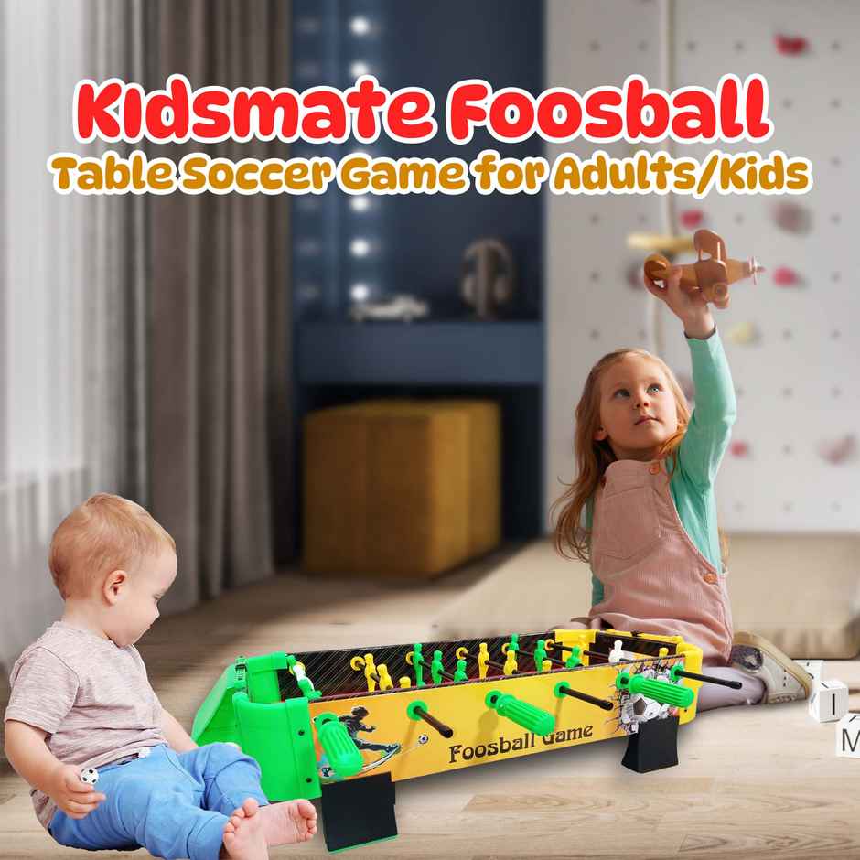 Kidsmate 3-in-1 Foosball Table with Ludo & Snakes-Ladders - Full Size - Multicolor