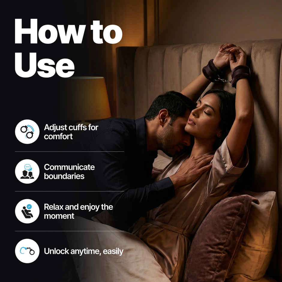 Nooky HUSH Intimacy Handcuffs Soft Satin Comfortable and Beginner Friendly