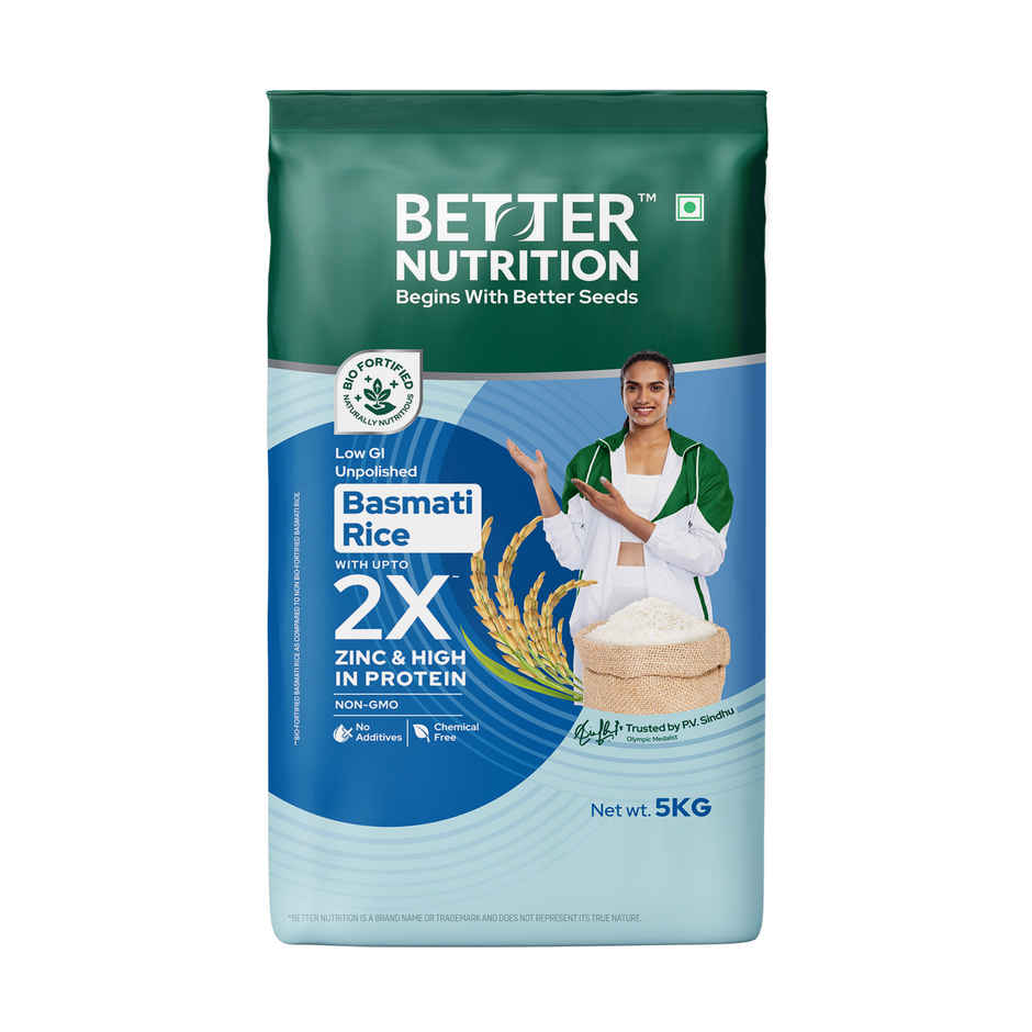 Better Nutrition Bioforitified Low GI Basmati Rice | High Protein | Rich in Zinc