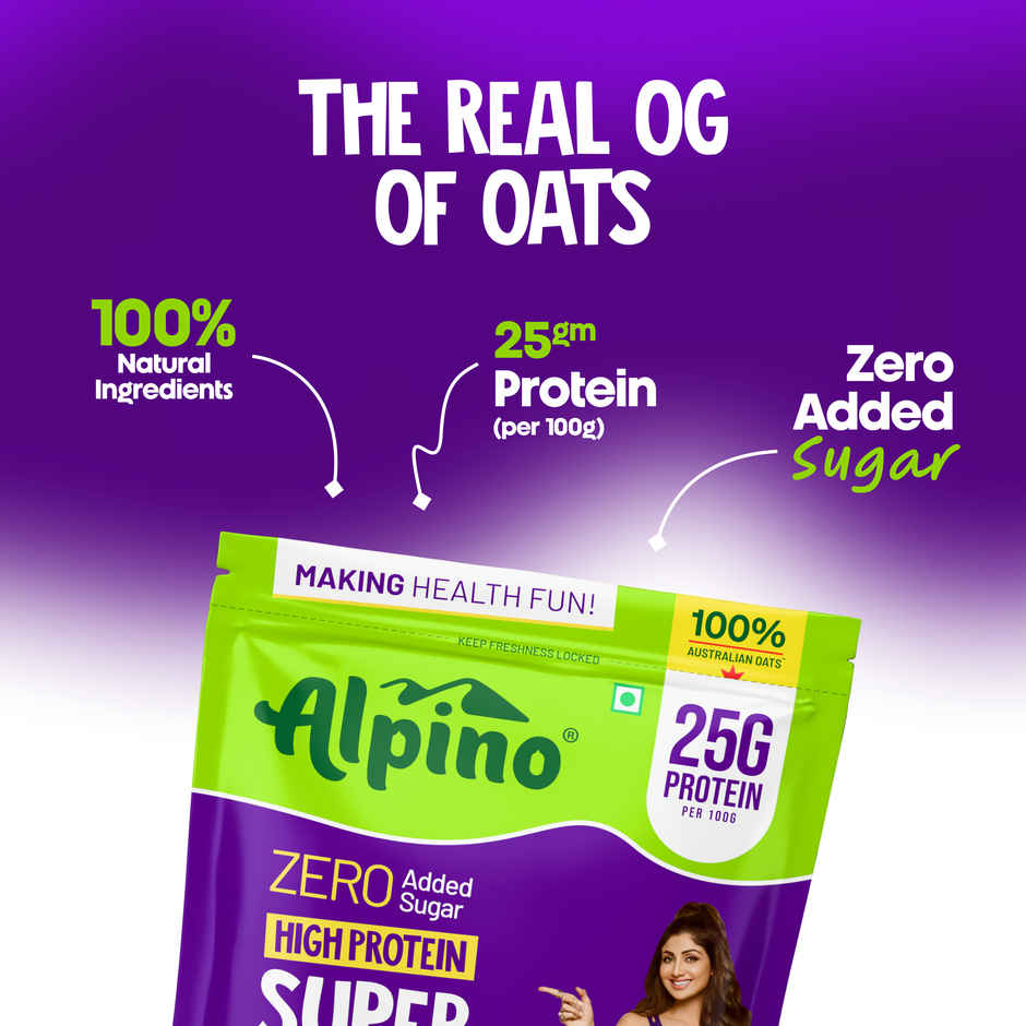 Alpino 25g High Protein Super Oats Chocolate with Almonds & Raisins | No Added Sugar & Salt