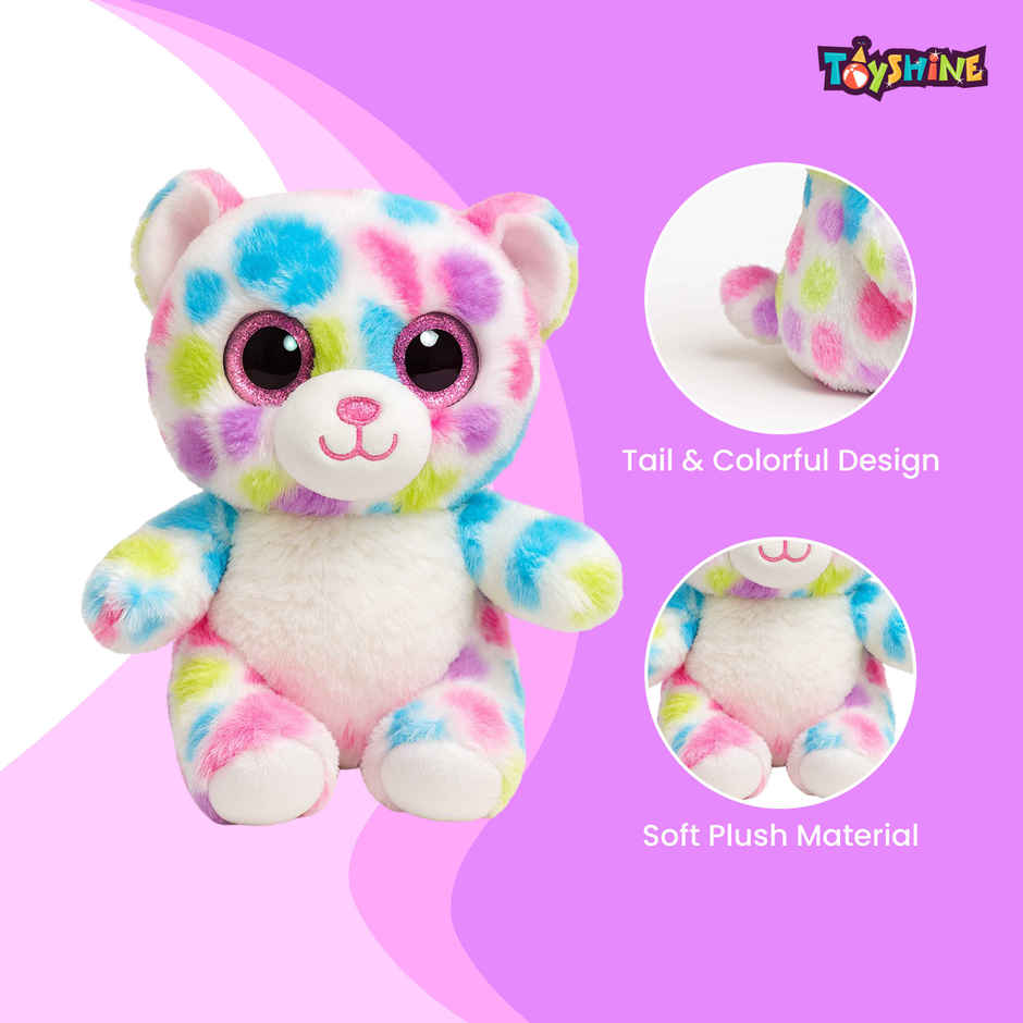 Spanker Multicolor Teddy Soft Toy Plush Bear with Glitter Eyes for Kids | 20 cm