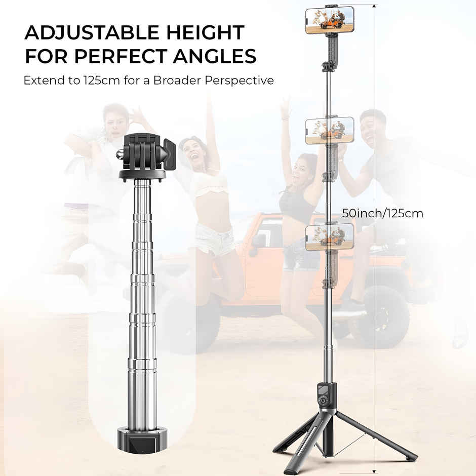 Bestor Selfie Stick Tripod with Wireless Remote Extendable Stand for Vlogging